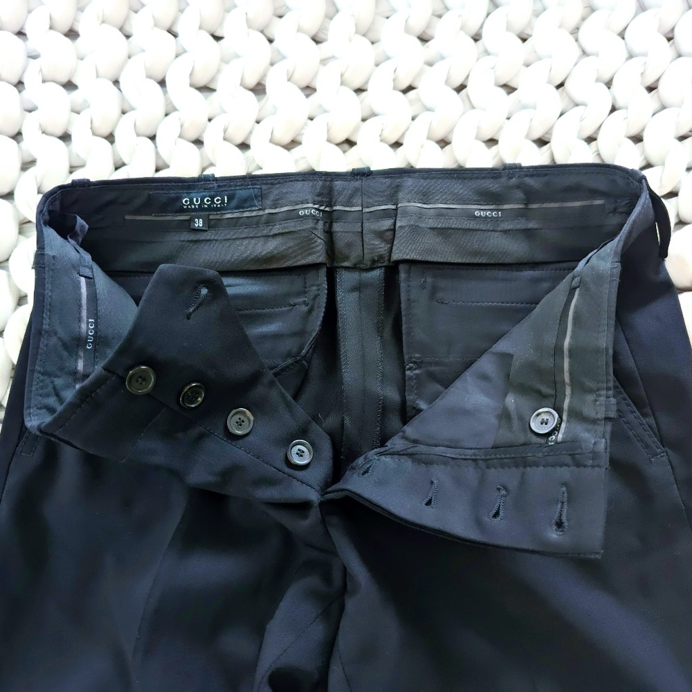 Gucci Black Straight Leg Dress Pants